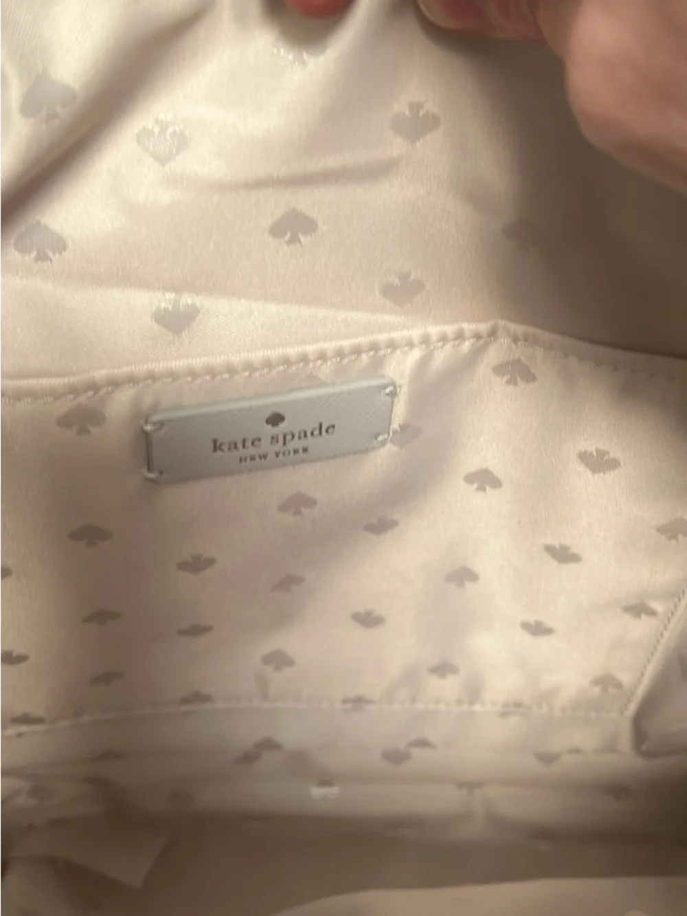 kate spade cream interior tote lining